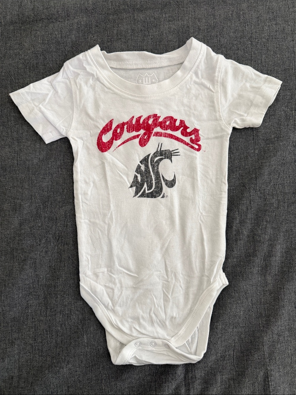 White WSU 'Cougars' Baby Onesie
